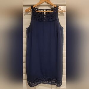 Elegant Navy Blue Sleeveless Dress